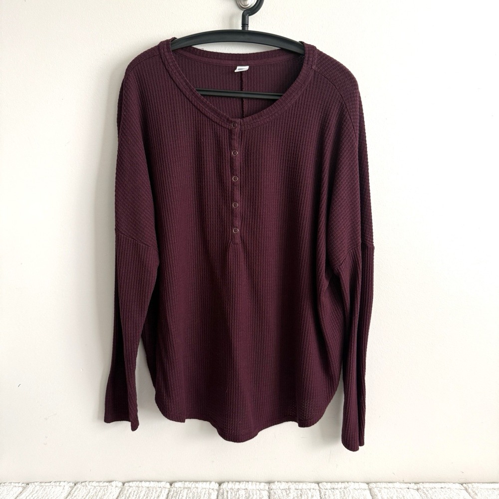 Old Navy Men's Waffle Knit Pullover Henley Thermal Size XL Casualcore Minimalist - Picture 1 of 12